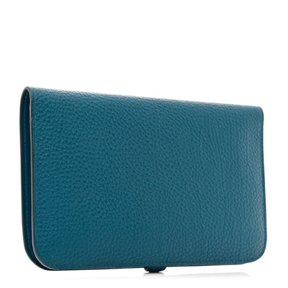 Hermes Togo Dogon Duo Wallet Bleu Izmir 4 of 12