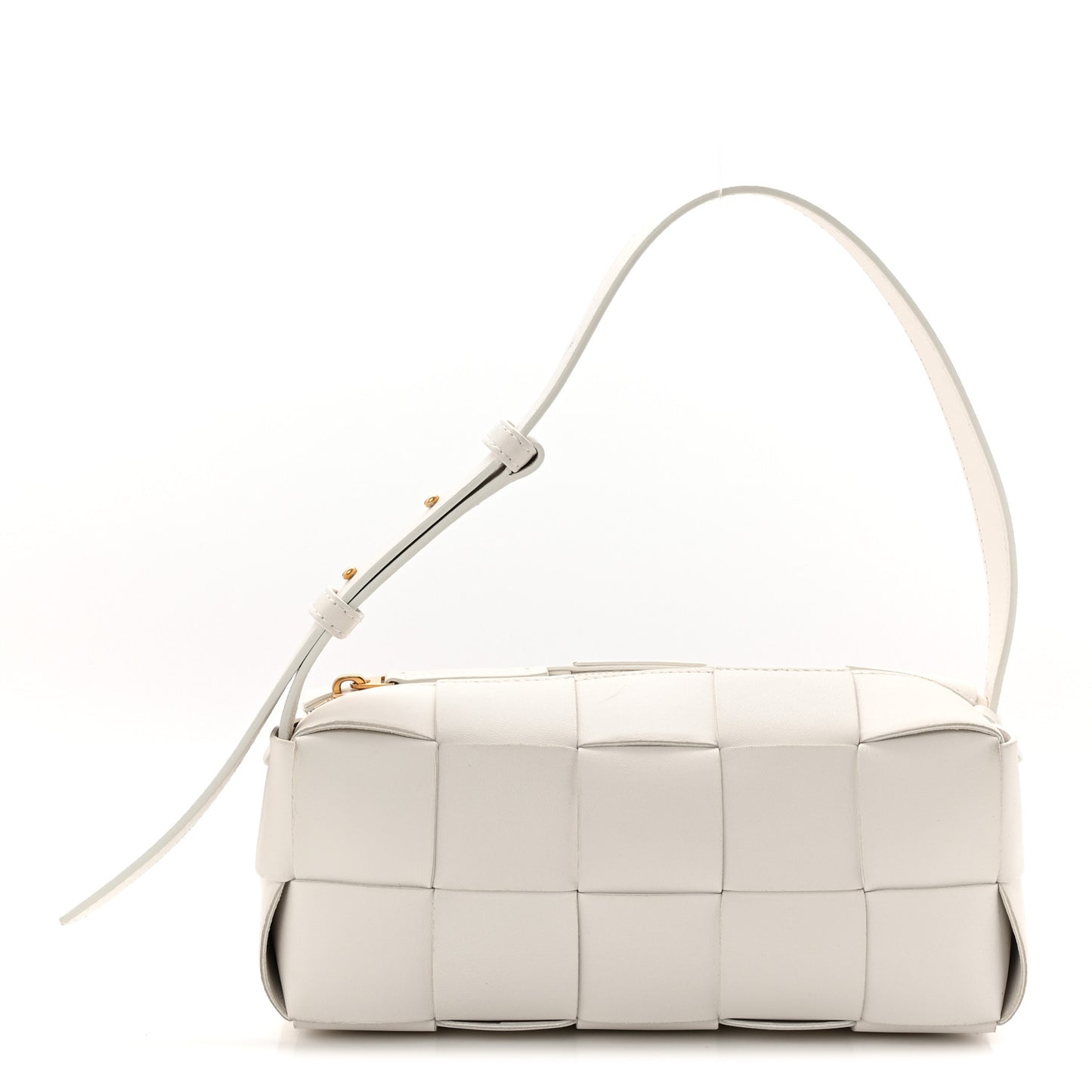 Lambskin Maxi Intrecciato Small Brick Cassette Bag White