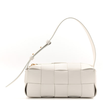 Bottega Veneta Lambskin Maxi Intrecciato Small Brick Cassette Bag White 1 of 10