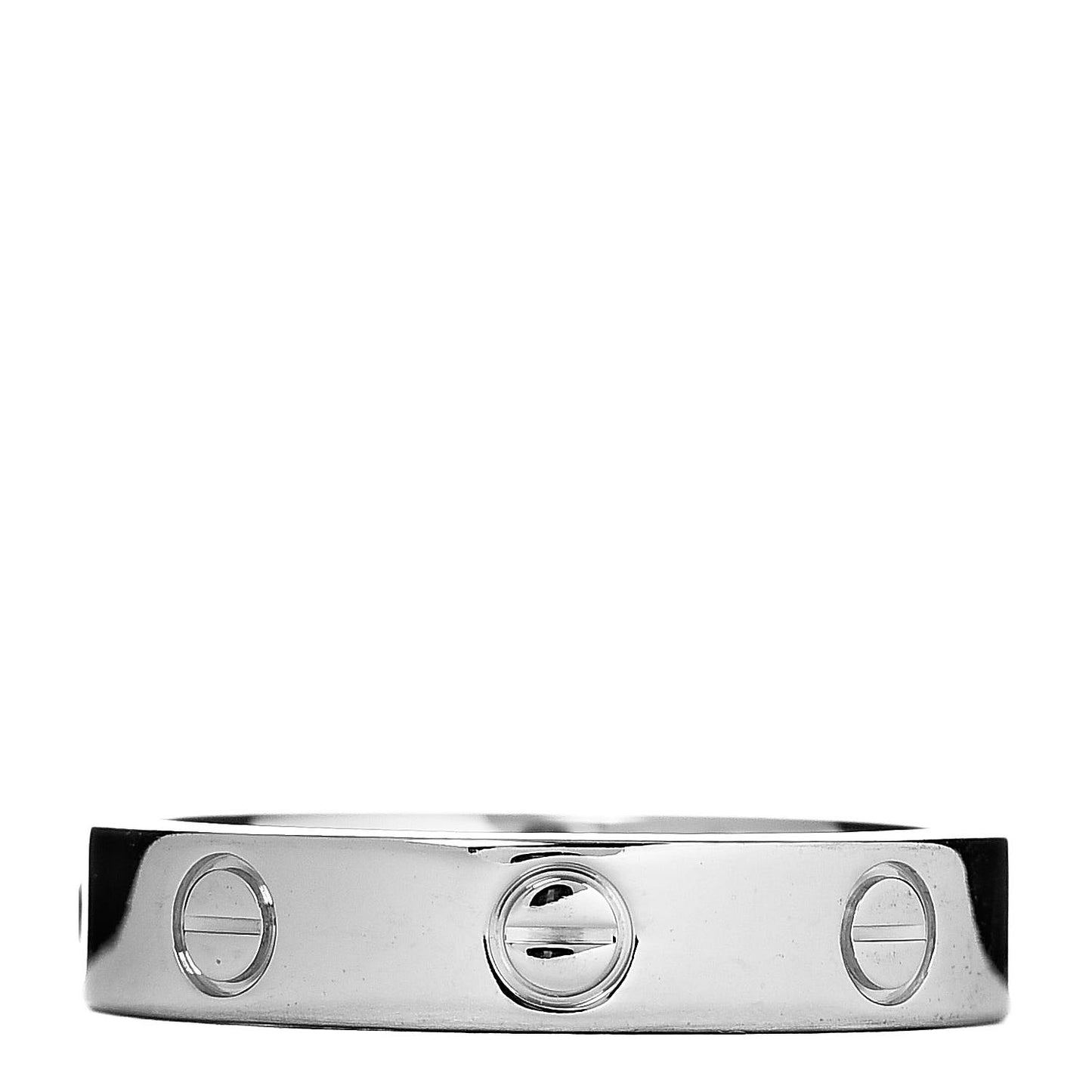 18K White Gold Diamond 4mm LOVE Wedding Band Ring 52 6