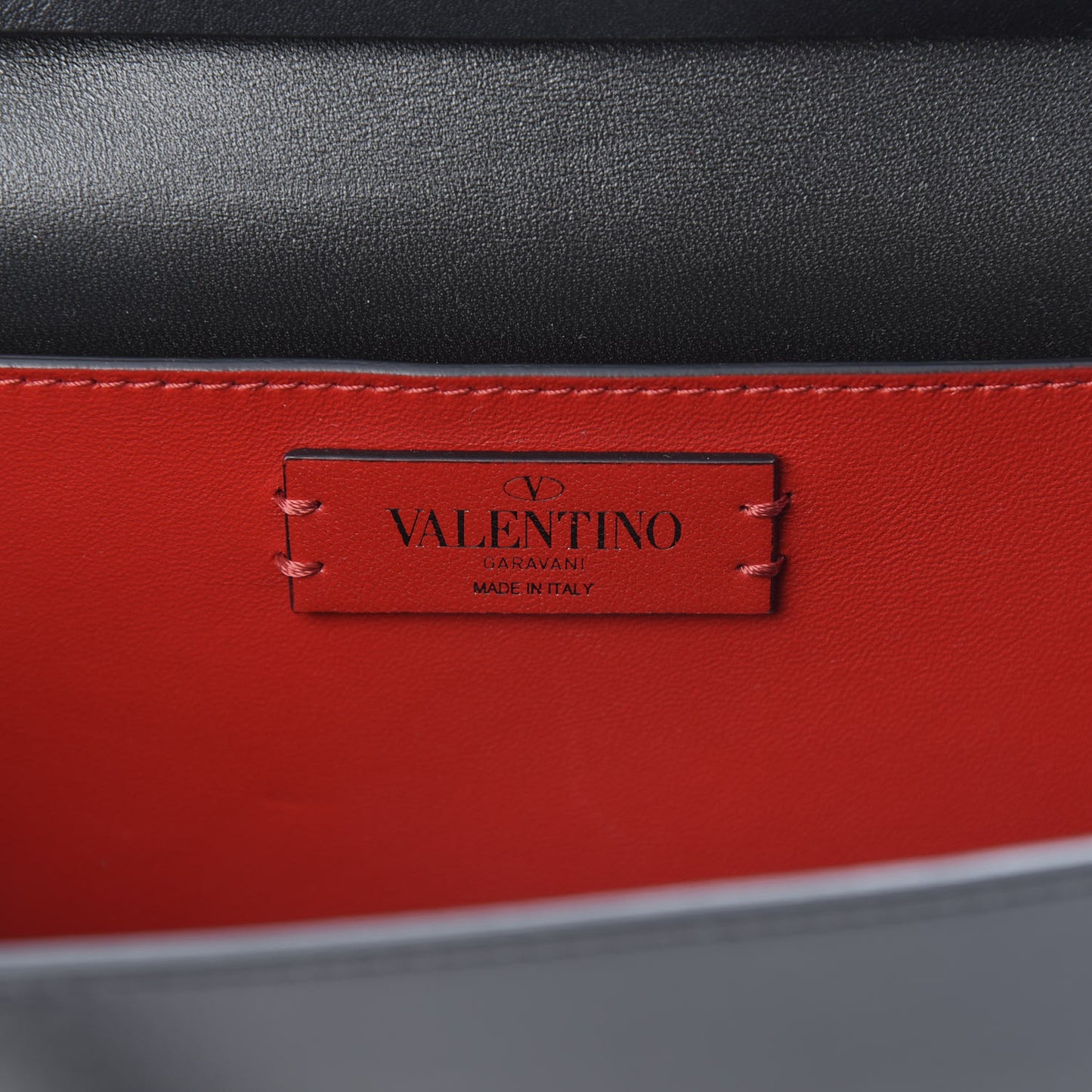 Calfskin VCase Chain Wallet Black