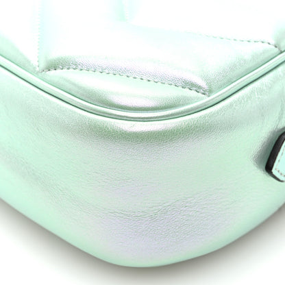 Gucci Iridescent Nappa Chevron Matelasse Small GG Marmont Chain Shoulder Bag Iridescent Salvy Green 10 of 10