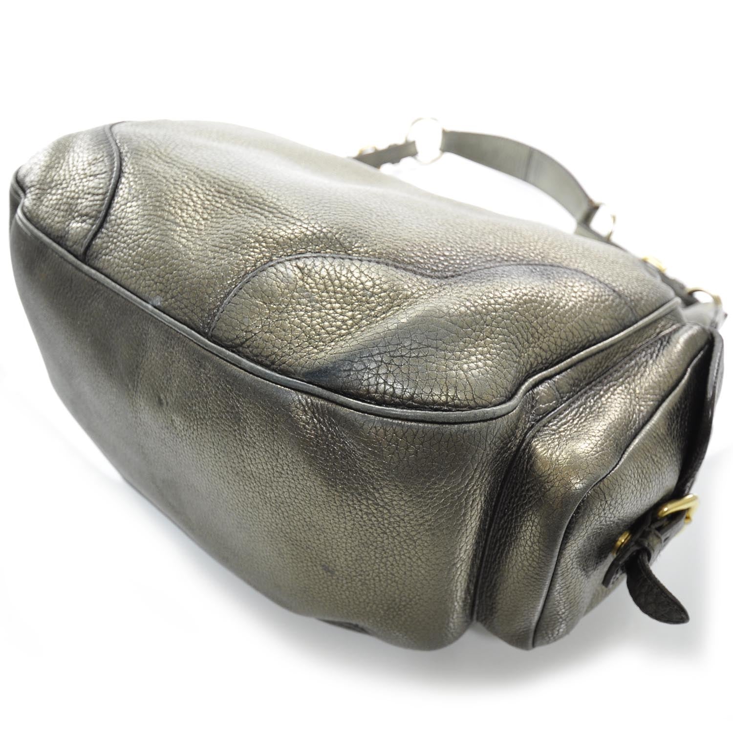 Prada Vitello Daino Pocket Hobo Grey 3 of 11