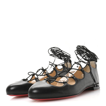 Christian Louboutin Shiny Nappa Mary Scott Flats 37 Black 4 of 8
