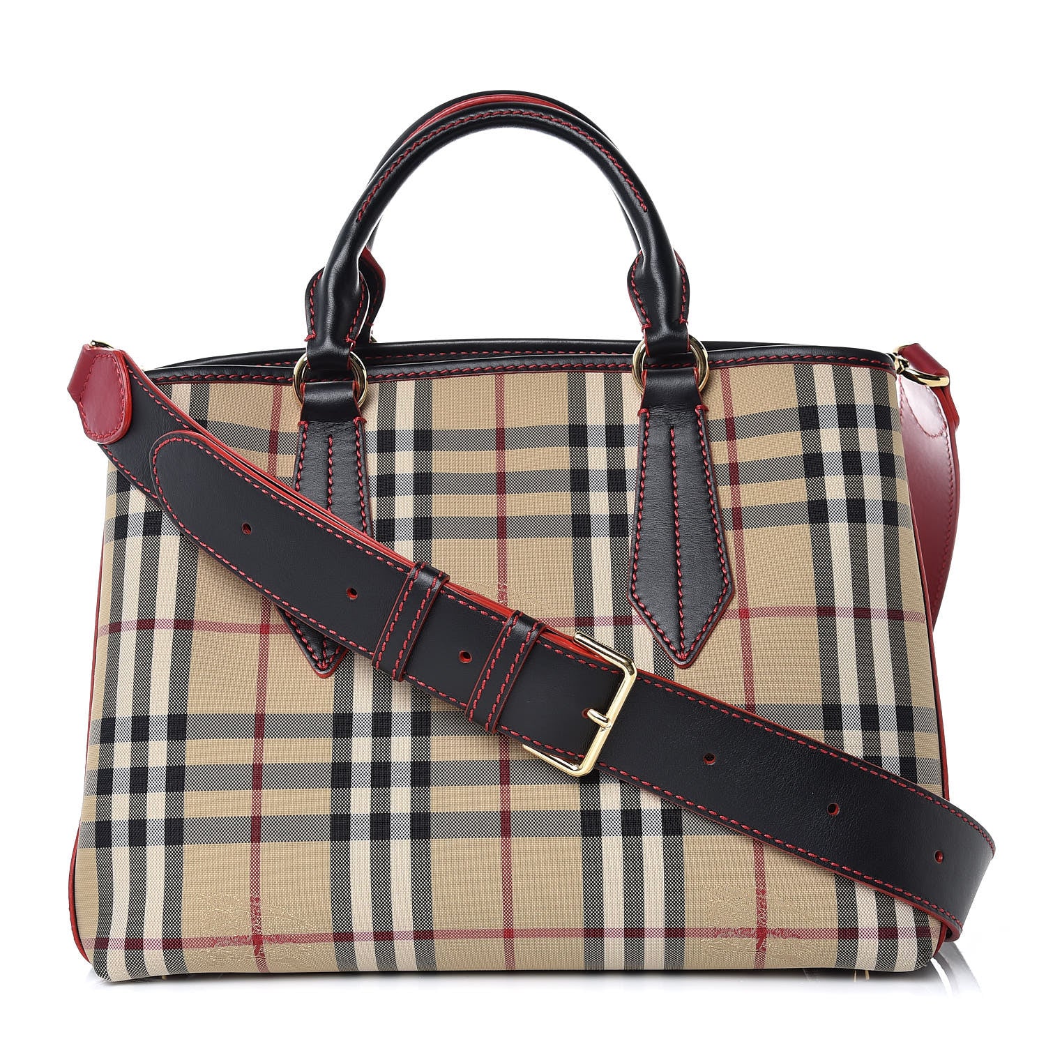 Burberry Horseferry Check Medium Ballingdon Tote Honey Black 1 of 8