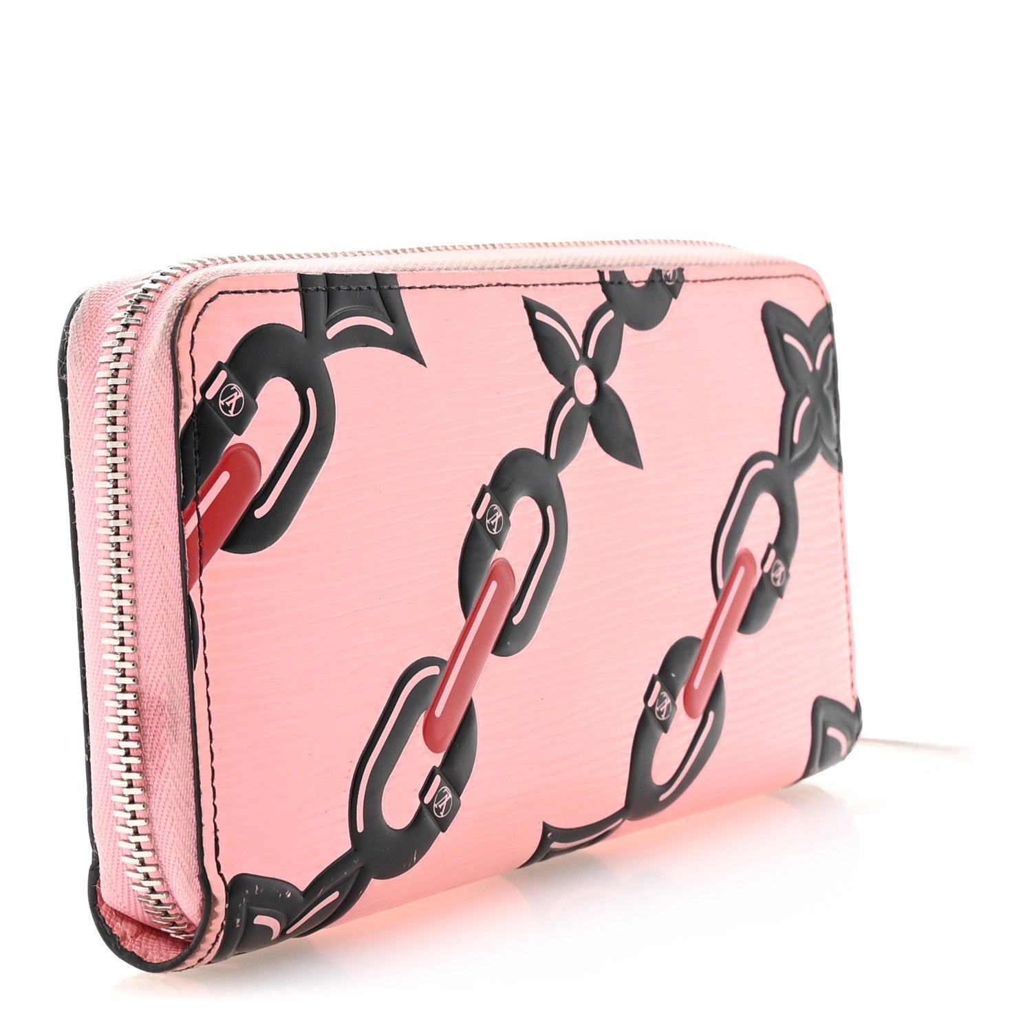 Louis Vuitton Epi Chain Flower Print Twist Zippy Wallet Pink 3 of 6