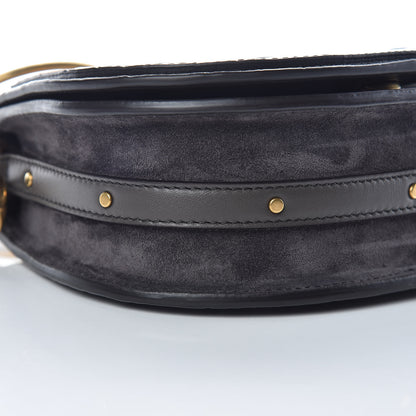 Chloe Suede Calfskin Crocodile Embossed Small Nile Bracelet Bag Profound Brown 10 of 12