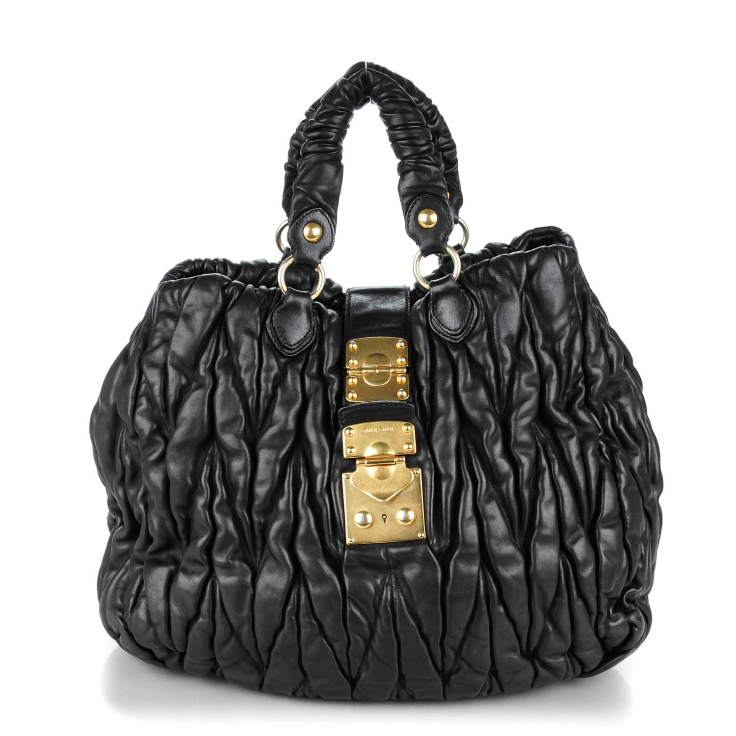 Miu Miu Nappa Matelasse Shopping Tote Nero Black 1 of 7