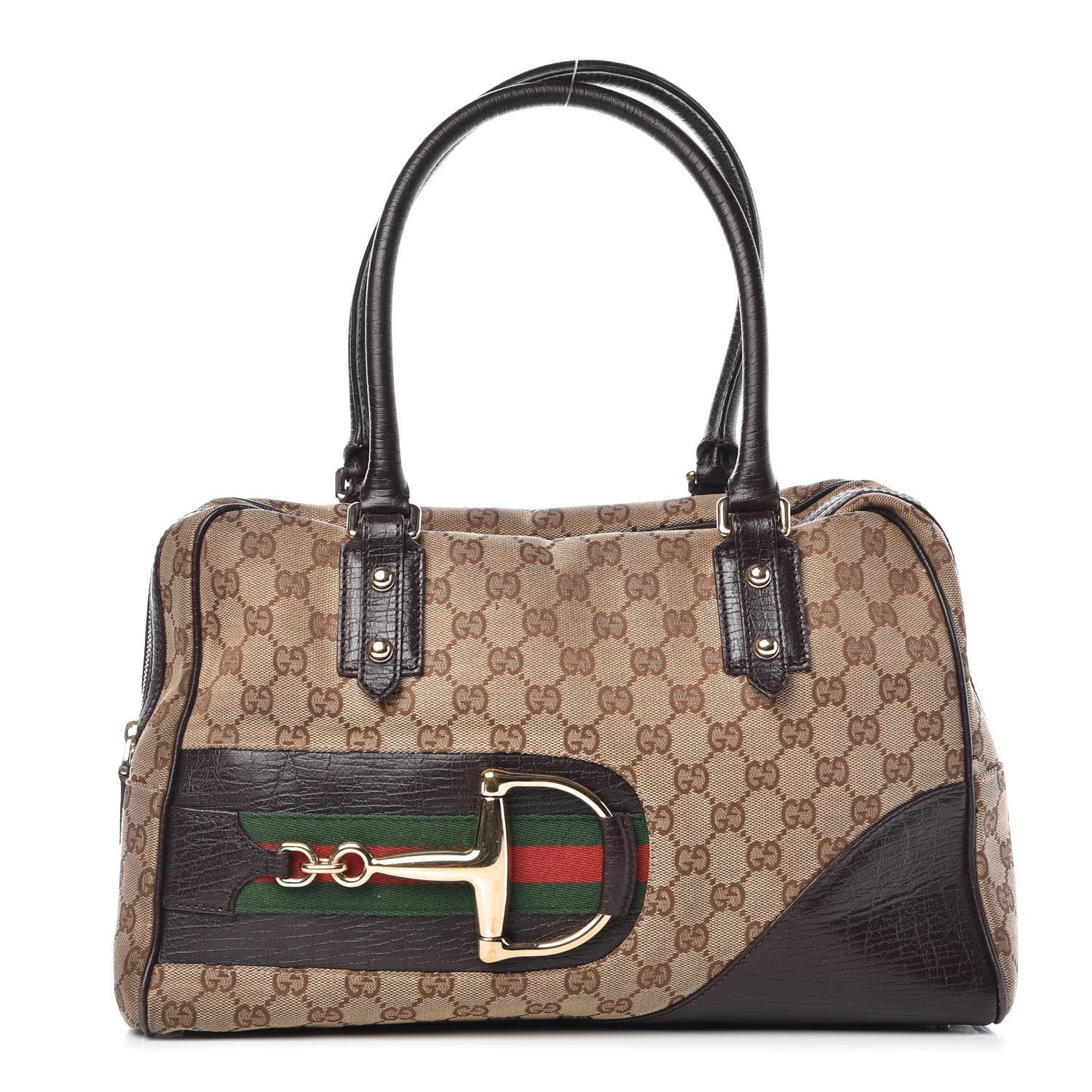 Gucci Monogram Hasler Boston Dark Brown 1 of 19