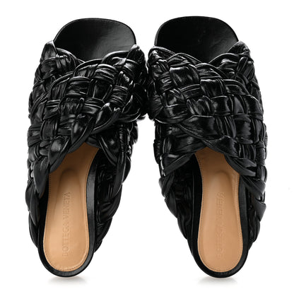 Bottega Veneta Shiny Nappa Intrecciato The Board Flat Sandals 36 Black 2 of 9