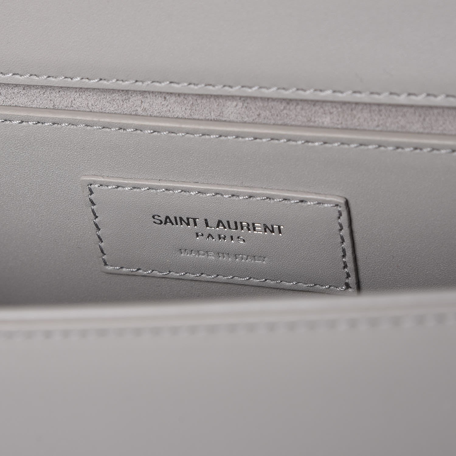 Saint Laurent Calfskin Classic Monogram Tassel Clutch Souris 6 of 7