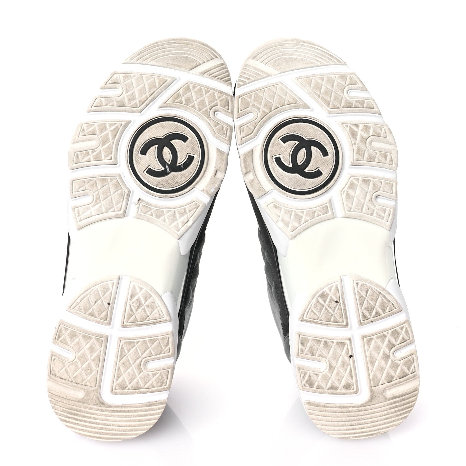 Chanel Fabric Suede Calfskin Quilted CC Sneakers 37 Dark Grey 6 of 7
