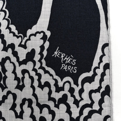Hermes Cashmere Silk The Three Graces Shawl 140 Gris Chine Caban 3 of 6