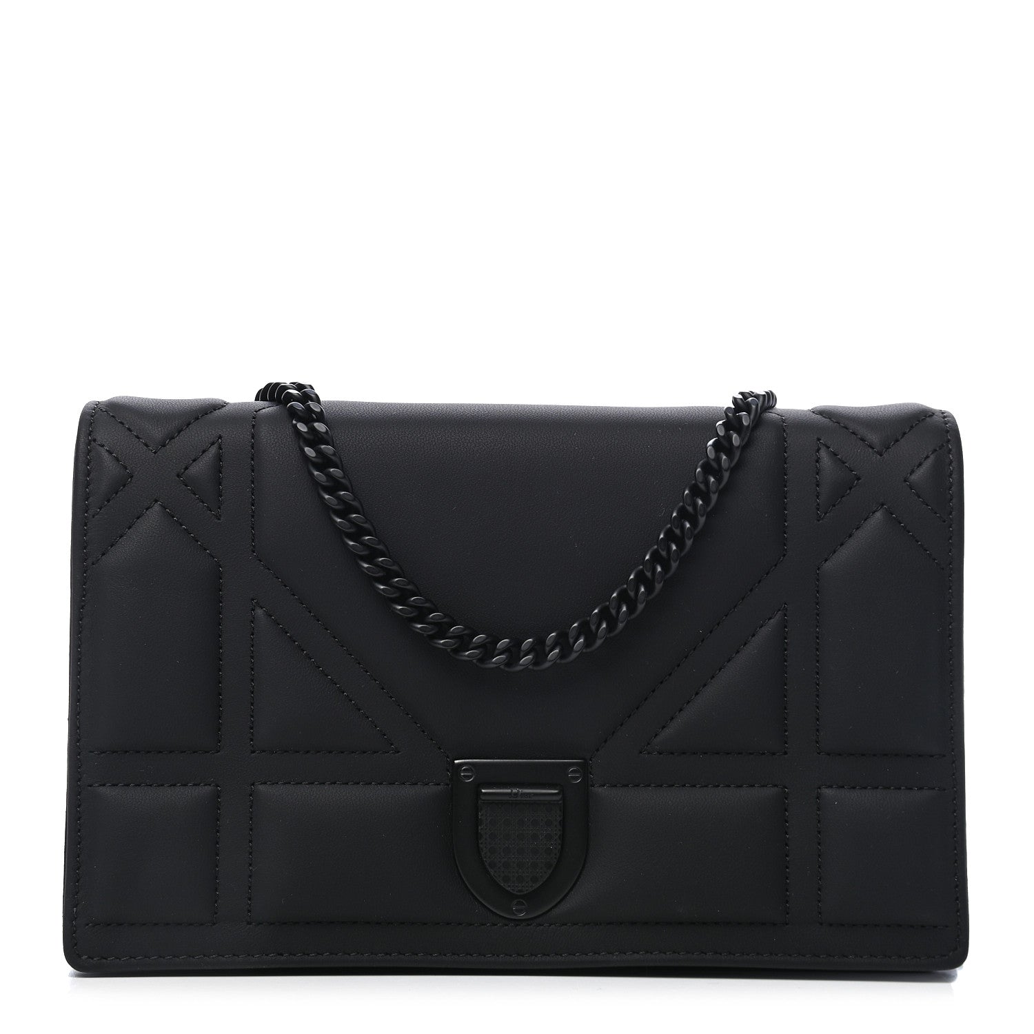 Christian Dior Ultra Matte Calfskin Diorama Wallet on Chain Pouch Black 1 of 8