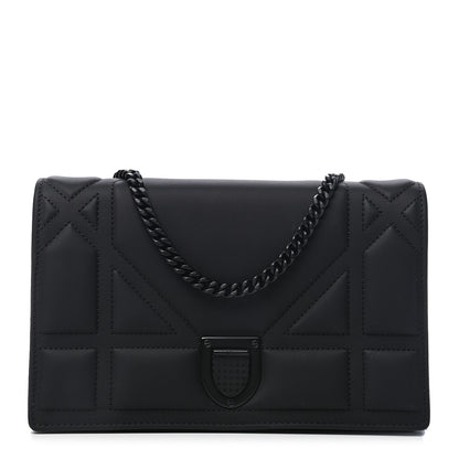 Christian Dior Ultra Matte Calfskin Diorama Wallet on Chain Pouch Black 1 of 8
