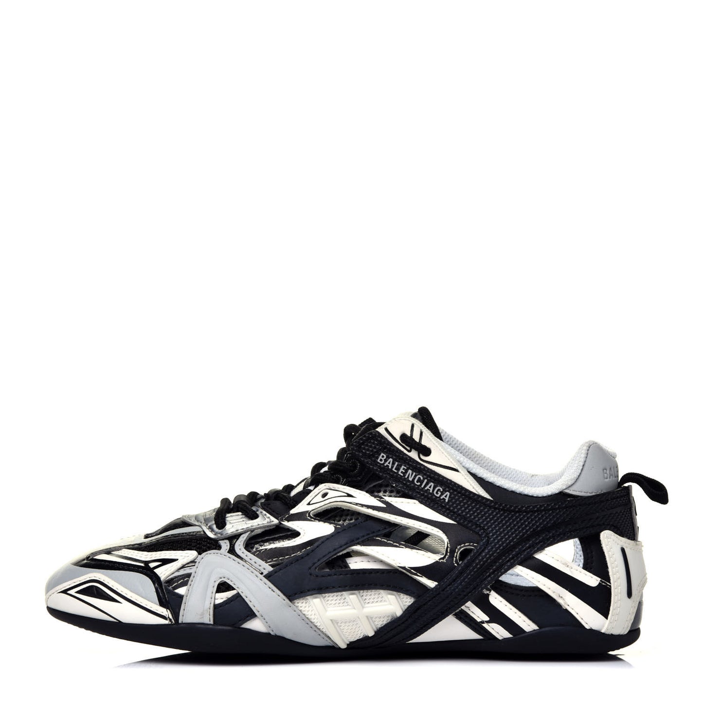 Mesh Rubber Womens Drive Sneakers 37 Light Grey Black