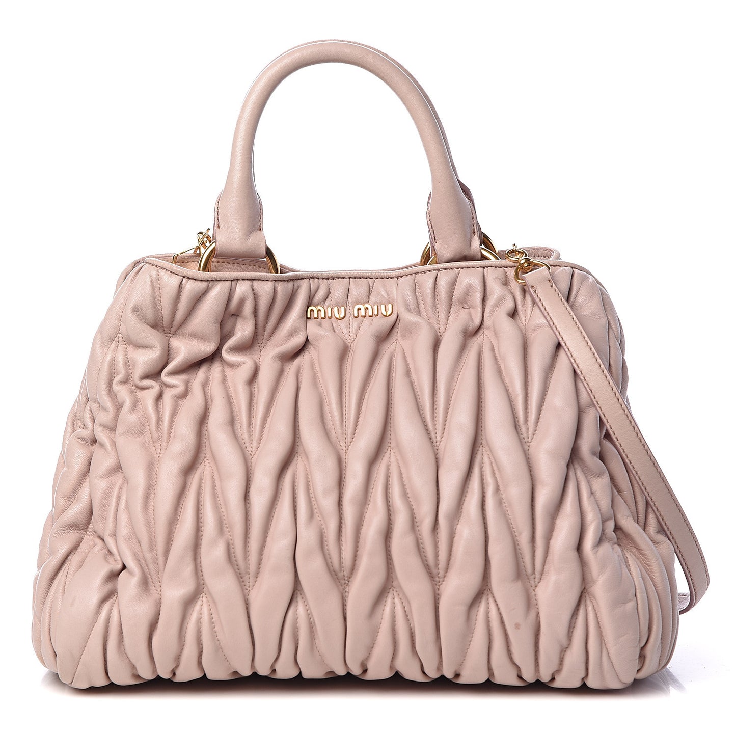 Nappa Matelasse Bauletto Top Handle Bowler Pink