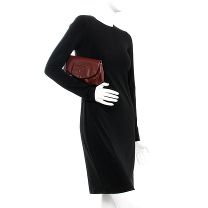 Chanel Caviar Half Moon Wallet On Chain WOC Dark Red 3 of 11