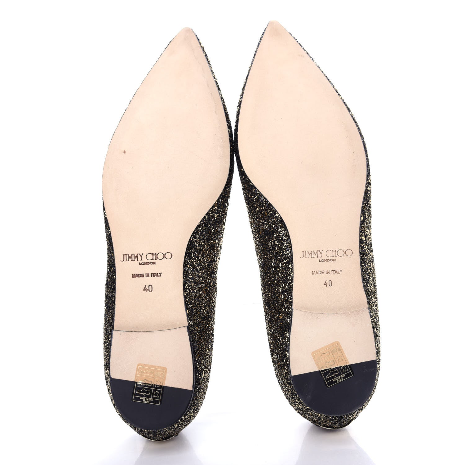 Jimmy Choo Glitter Gala Viola Flats 40 Black 6 of 10