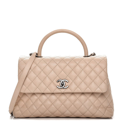 Chanel Caviar Quilted Medium Coco Handle Flap Light Beige 1 of 12