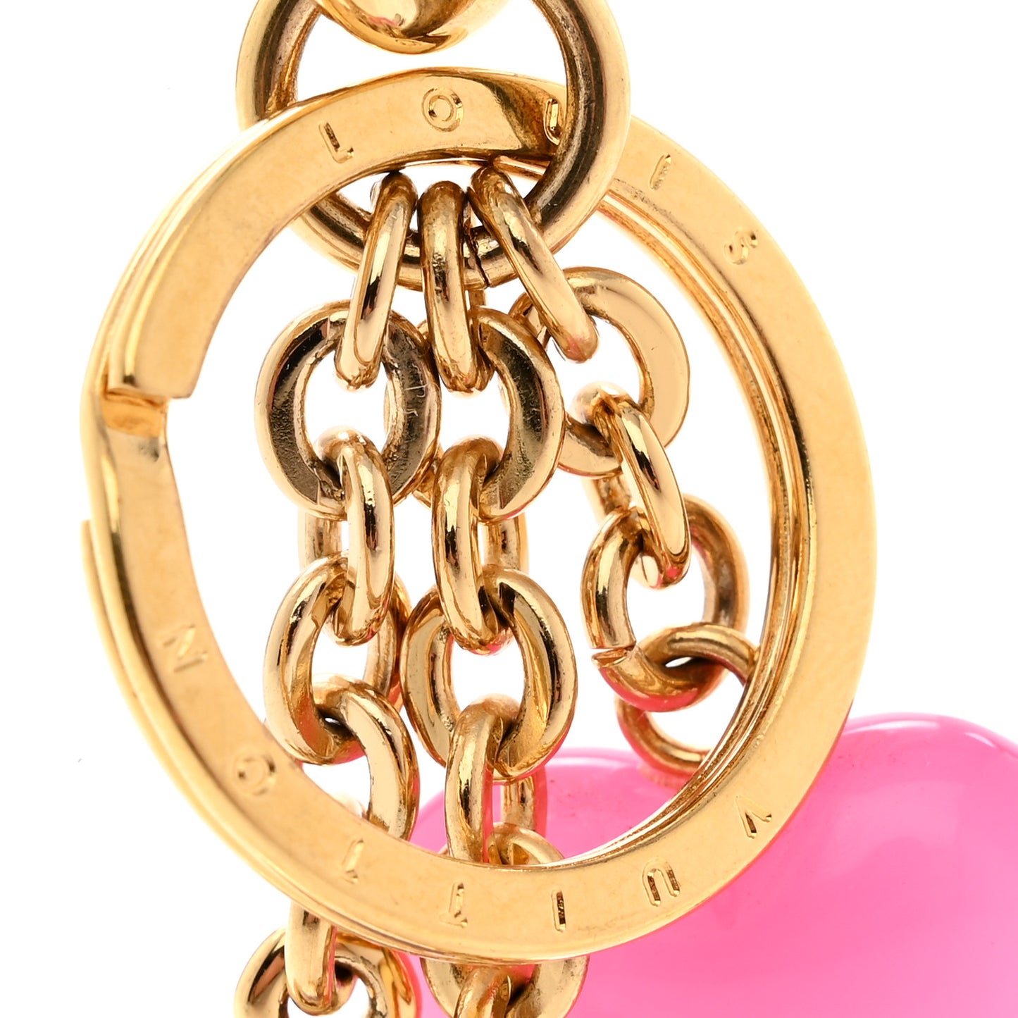 Coeurs Heart Bag Charm Key Holder Pink