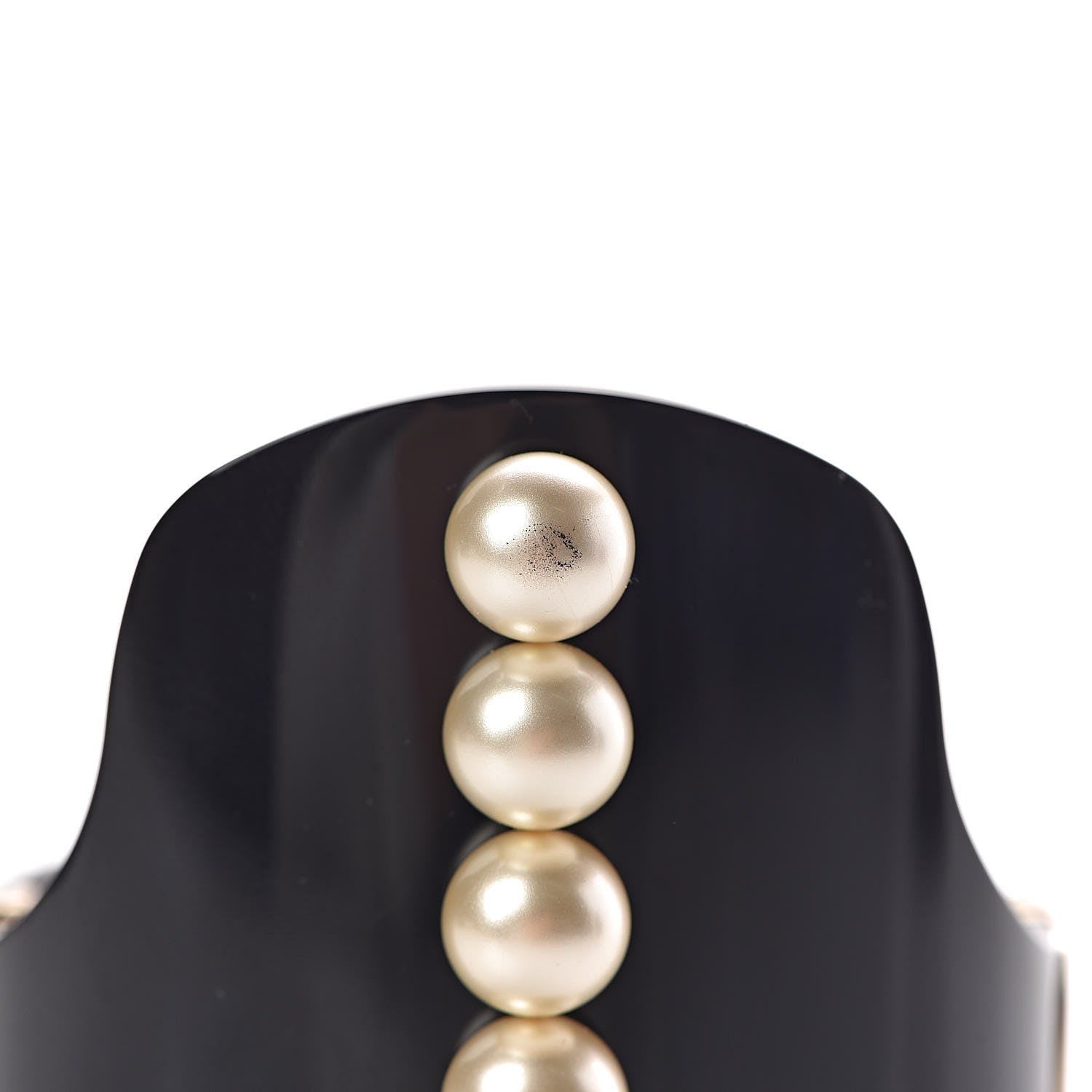 Chanel Resin Pearl CC Cuff Black 6 of 7