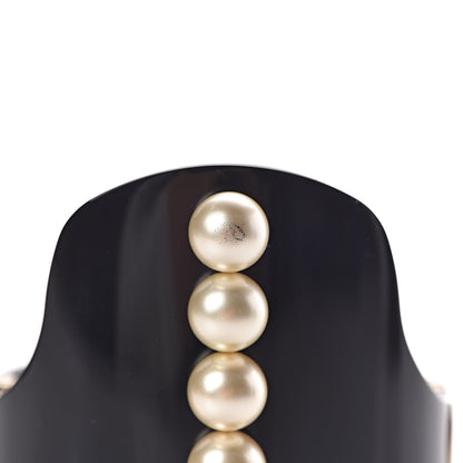 Chanel Resin Pearl CC Cuff Black 6 of 7