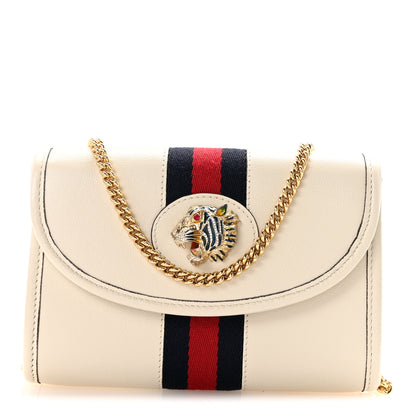 Gucci Textured Calfskin Web Mini Rajah Slim Flap Shoulder Bag Mystic White 1 of 9
