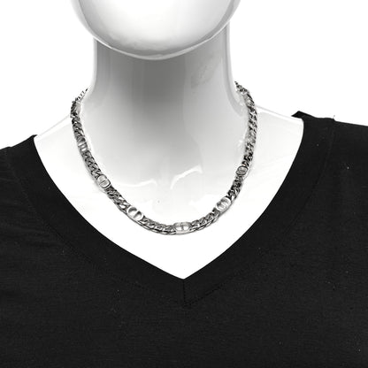 Christian Dior Brass CD Icon Thin Chain Link Necklace Silver 2 of 5