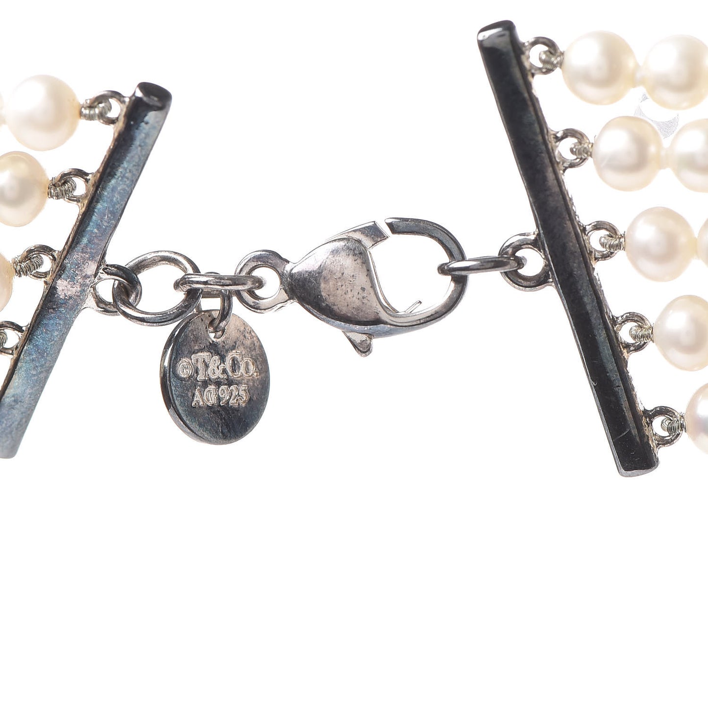 Sterling Silver Freshwater Pearl 4.5-7mm Ziegfeld 5 Strand Graduated Pearl Necklace
