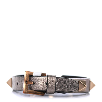 Valentino Garavani Metallic Vitello Rockstud Bracelet Sasso 1 of 4
