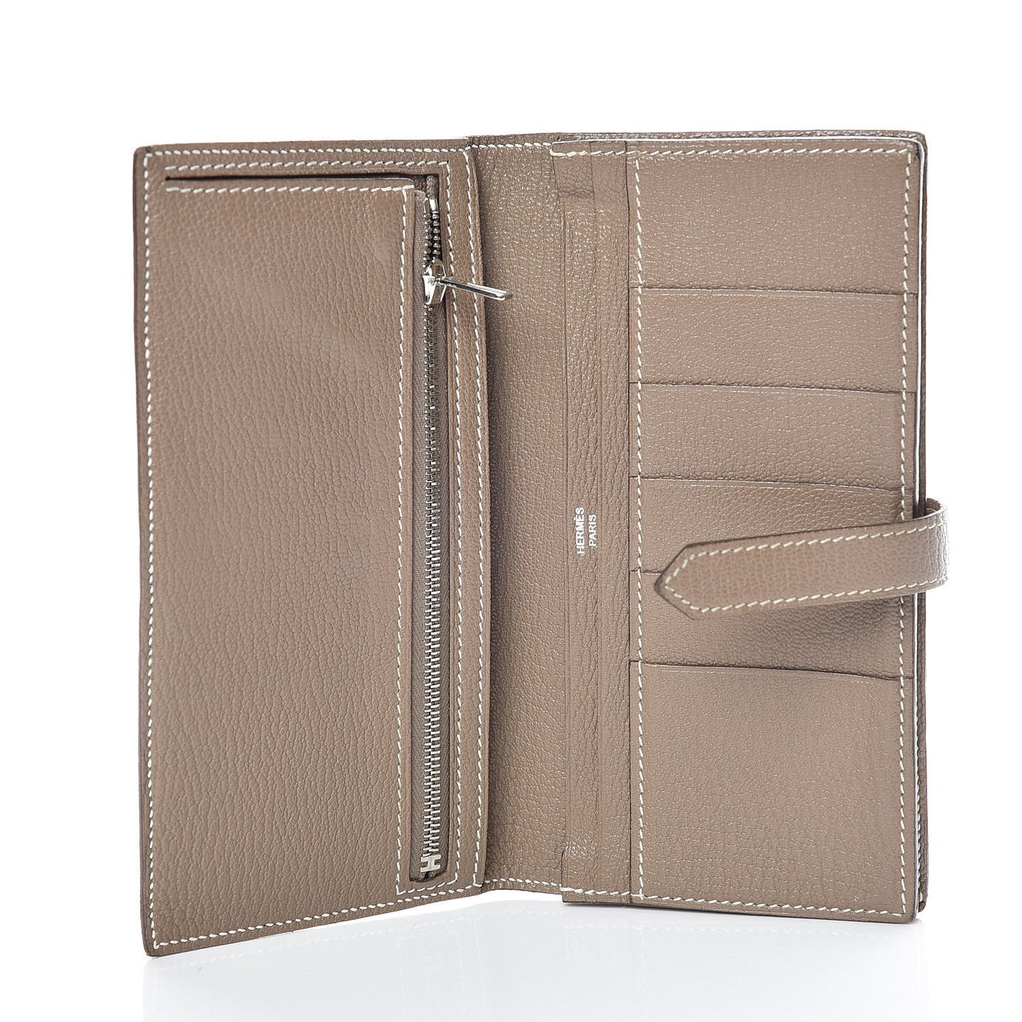 Chèvre Mysore Bearn Gusset Wallet Etoupe