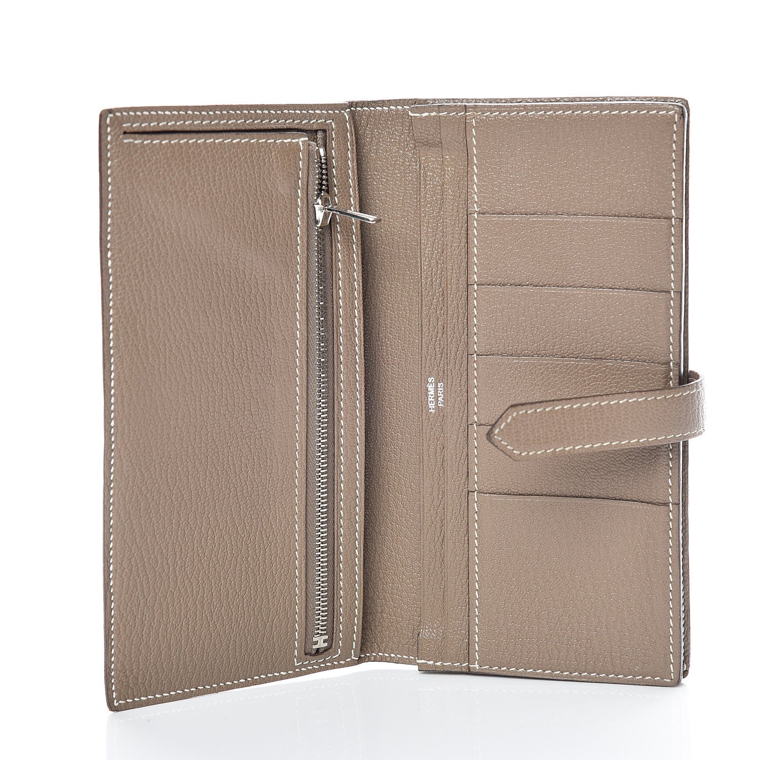 Hermes Chèvre Mysore Bearn Gusset Wallet Etoupe 5 of 12