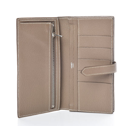 Hermes Chèvre Mysore Bearn Gusset Wallet Etoupe 5 of 12