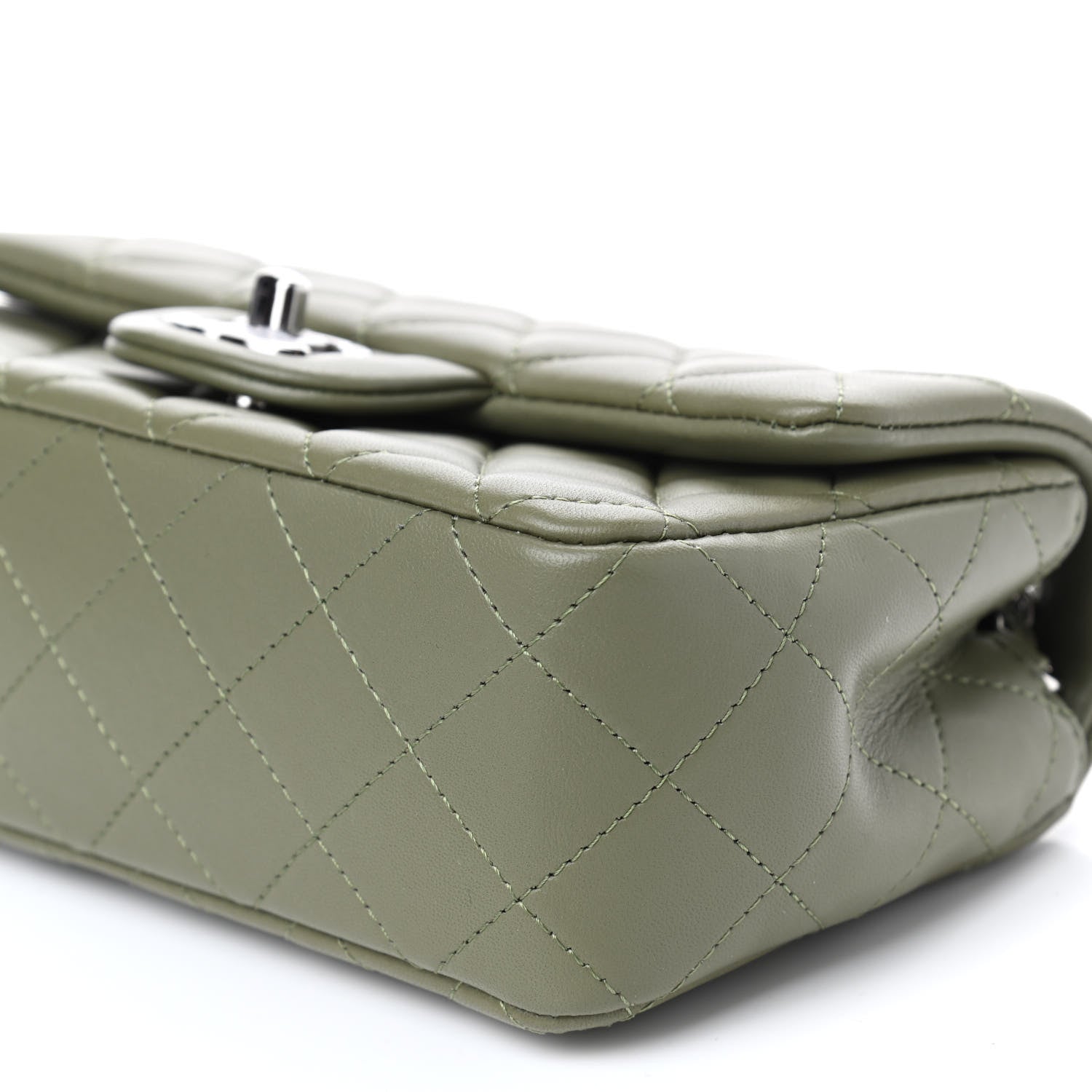 Chanel Lambskin Quilted Mini Rectangular Flap Green 9 of 9