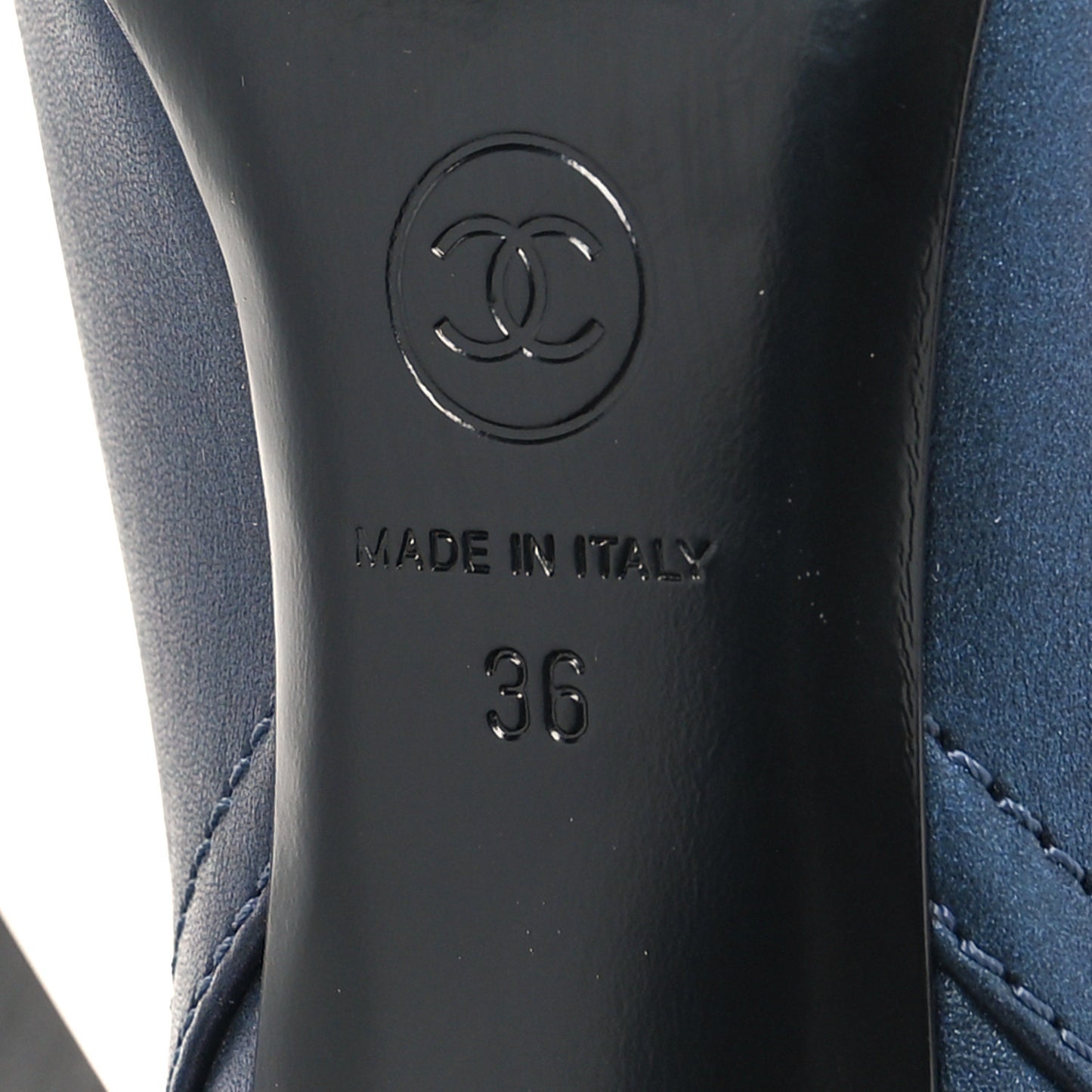 Calfskin Suede Cap Toe CC Short Boots 36 Navy Black