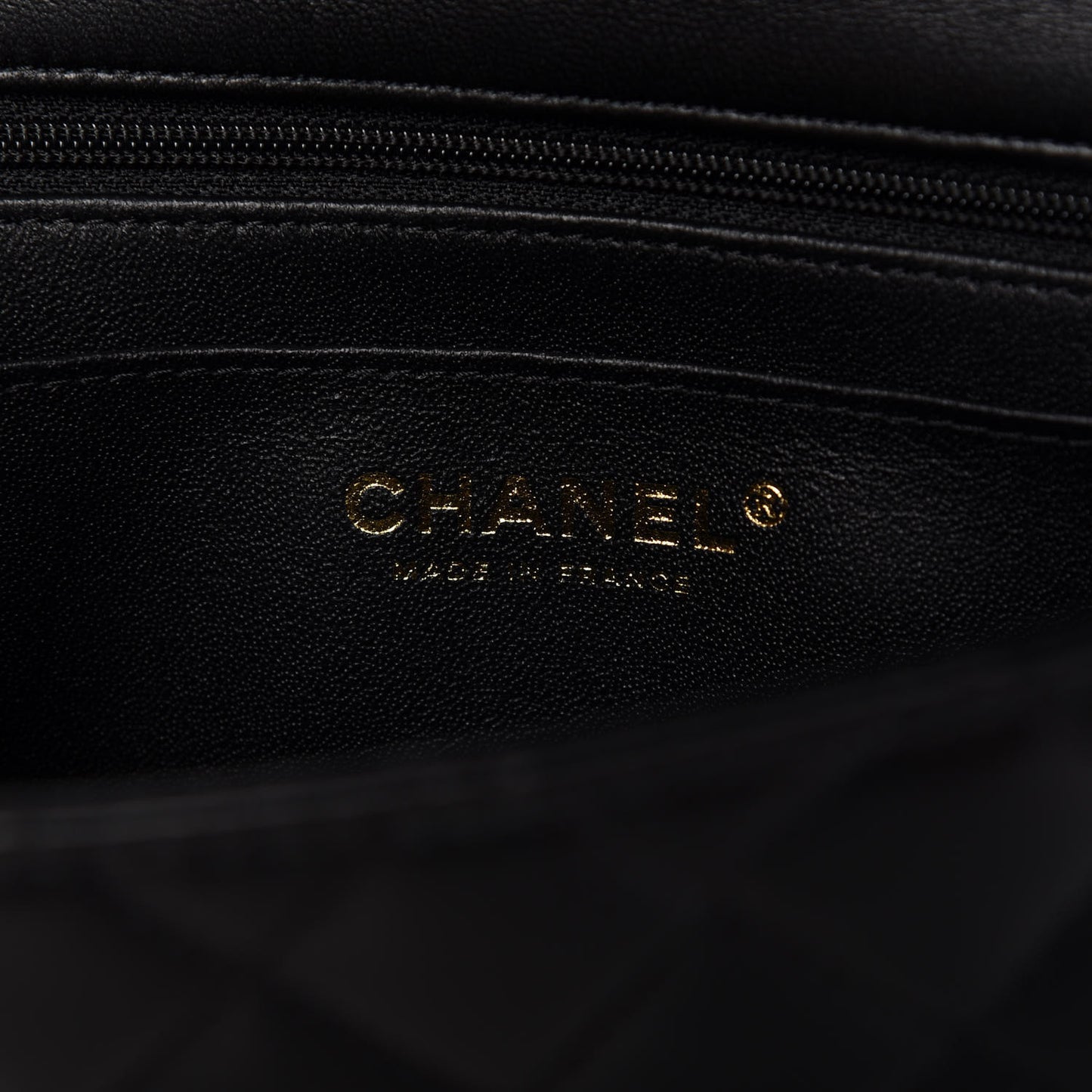 Lambskin Quilted Mini Top Handle Rectangular Flap Black
