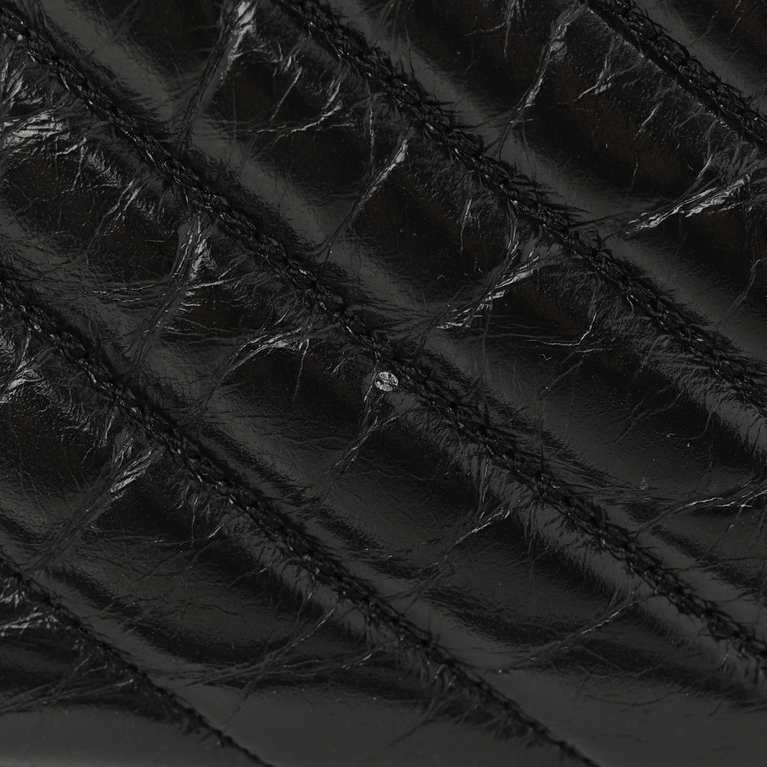 Saint Laurent Cracked Shiny Calfskin Matelasse Monogram Lou Camera Bag Black 11 of 11