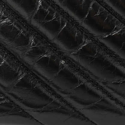 Saint Laurent Cracked Shiny Calfskin Matelasse Monogram Lou Camera Bag Black 11 of 11