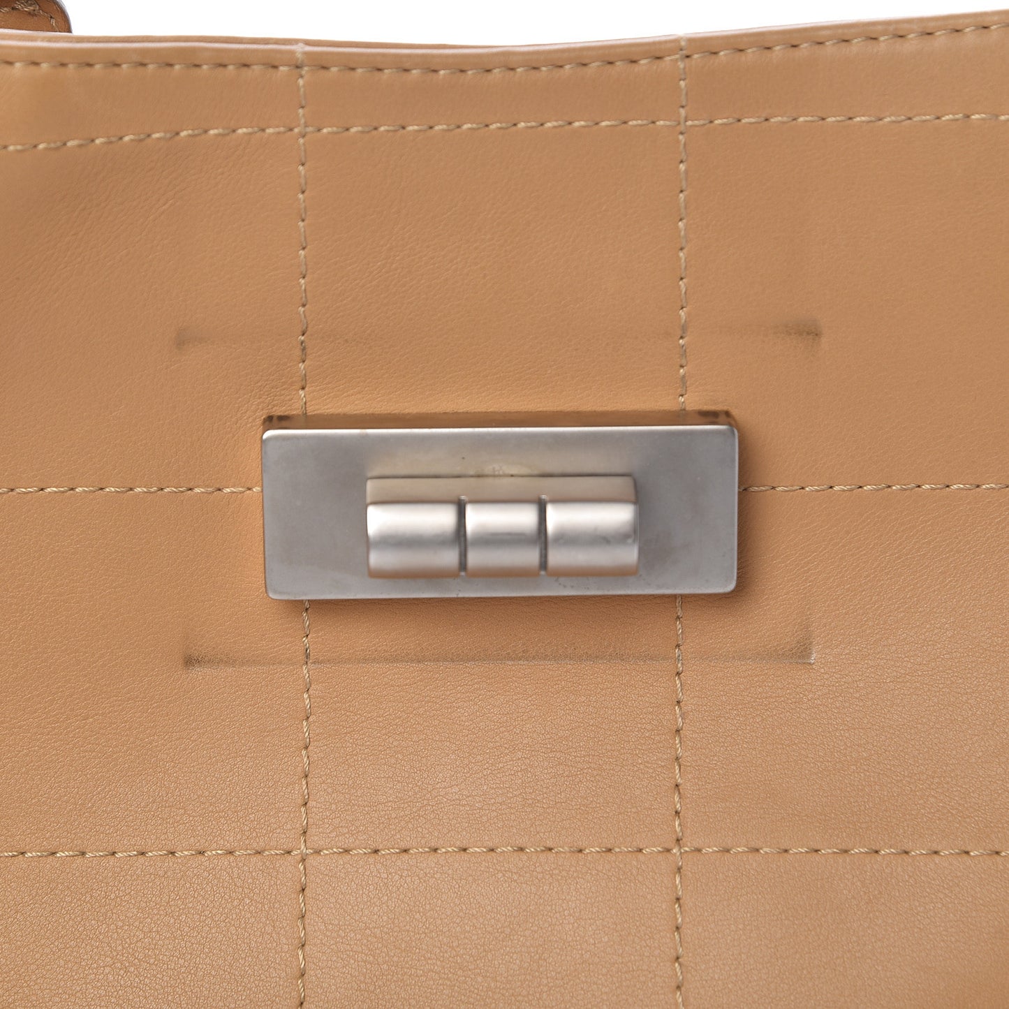 Calfskin Square Stitched Mademoiselle Hobo Tan