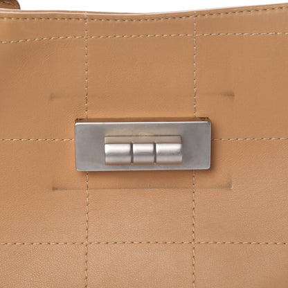 Chanel Calfskin Square Stitched Mademoiselle Hobo Tan 14 of 18