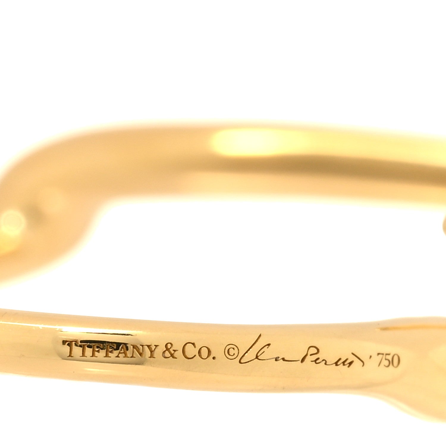 Tiffany 18K Yellow Gold Small Elsa Peretti Open Heart Hoop Earrings 4 of 4