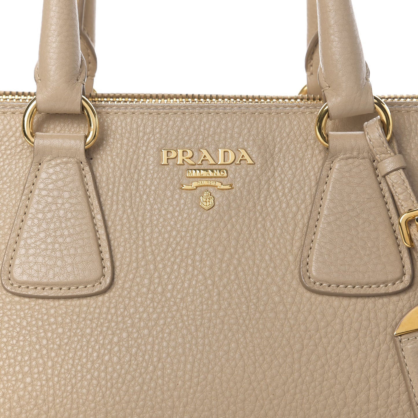 Vitello Daino Large Double Zip Tote Sabbia