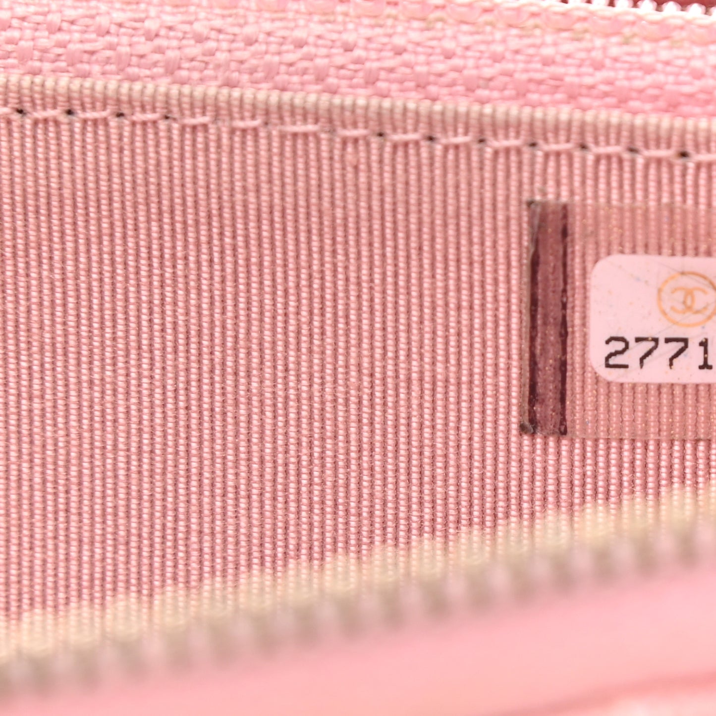 Iridescent Caviar Quilted Medium Zip Around Wallet Pink
