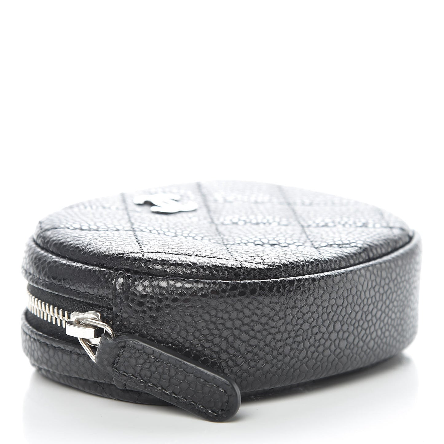 Caviar Quilted Zip Around Classic Coin Purse Black