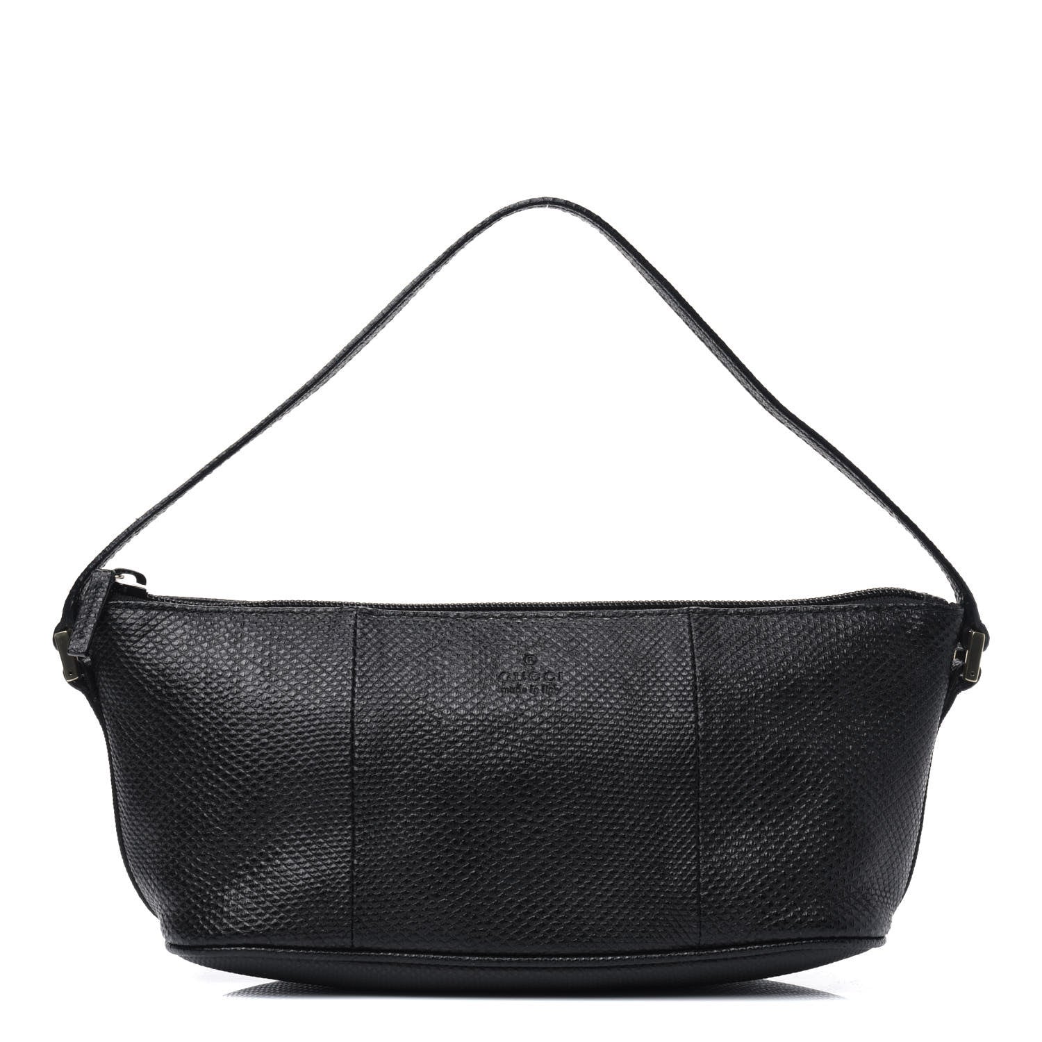 Gucci Calfskin Lizard Embossed Boat Pochette Black 1 of 22