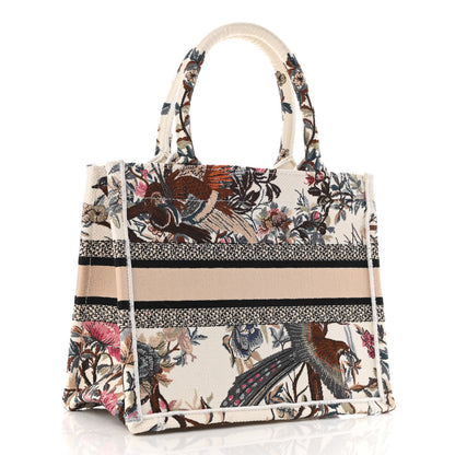 Christian Dior Canvas Embroidered Small Jardin D'Hiver Book Tote Latte Multicolor 3 of 11