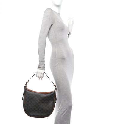 Celine Calfskin Triomphe Canvas Heloise Shoulder Bag Tan 2 of 10