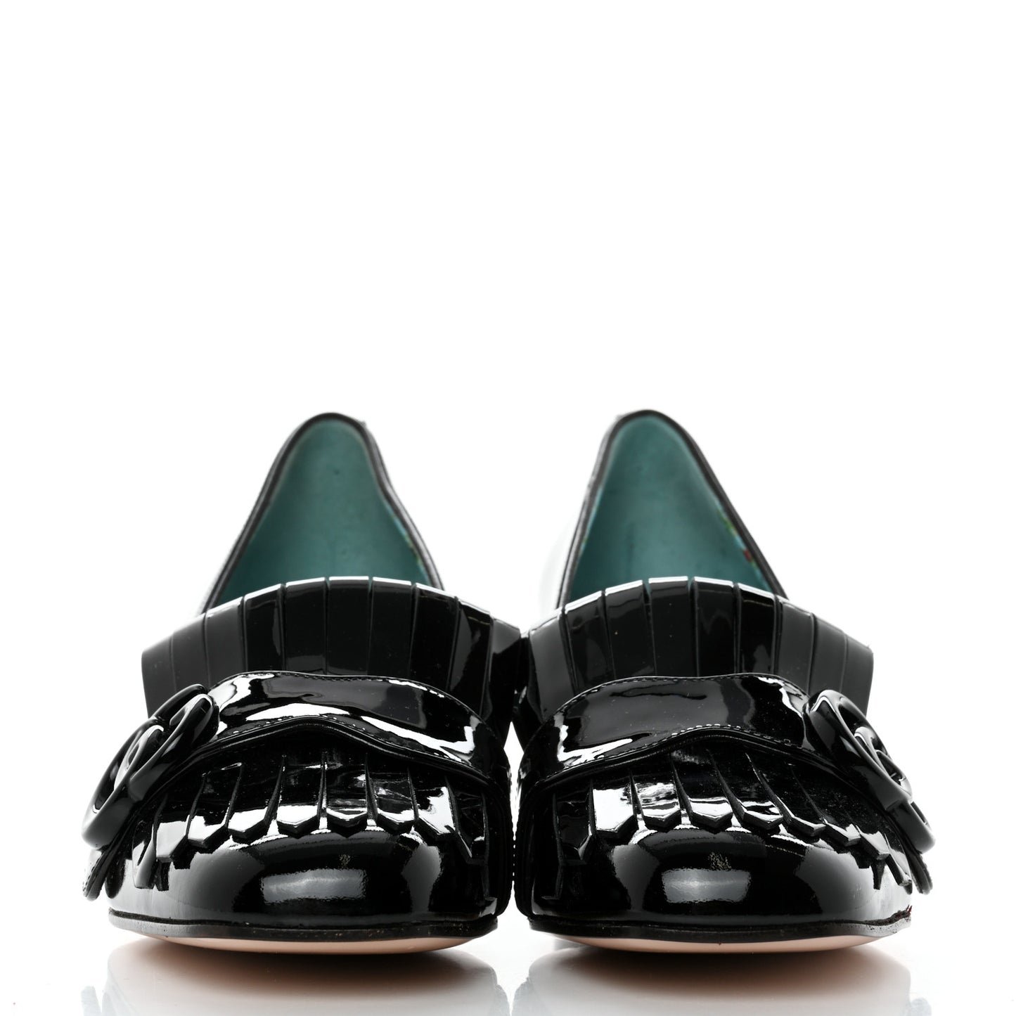 Vernice GG Marmont Fringe 50mm Loafer Pumps 35 Black