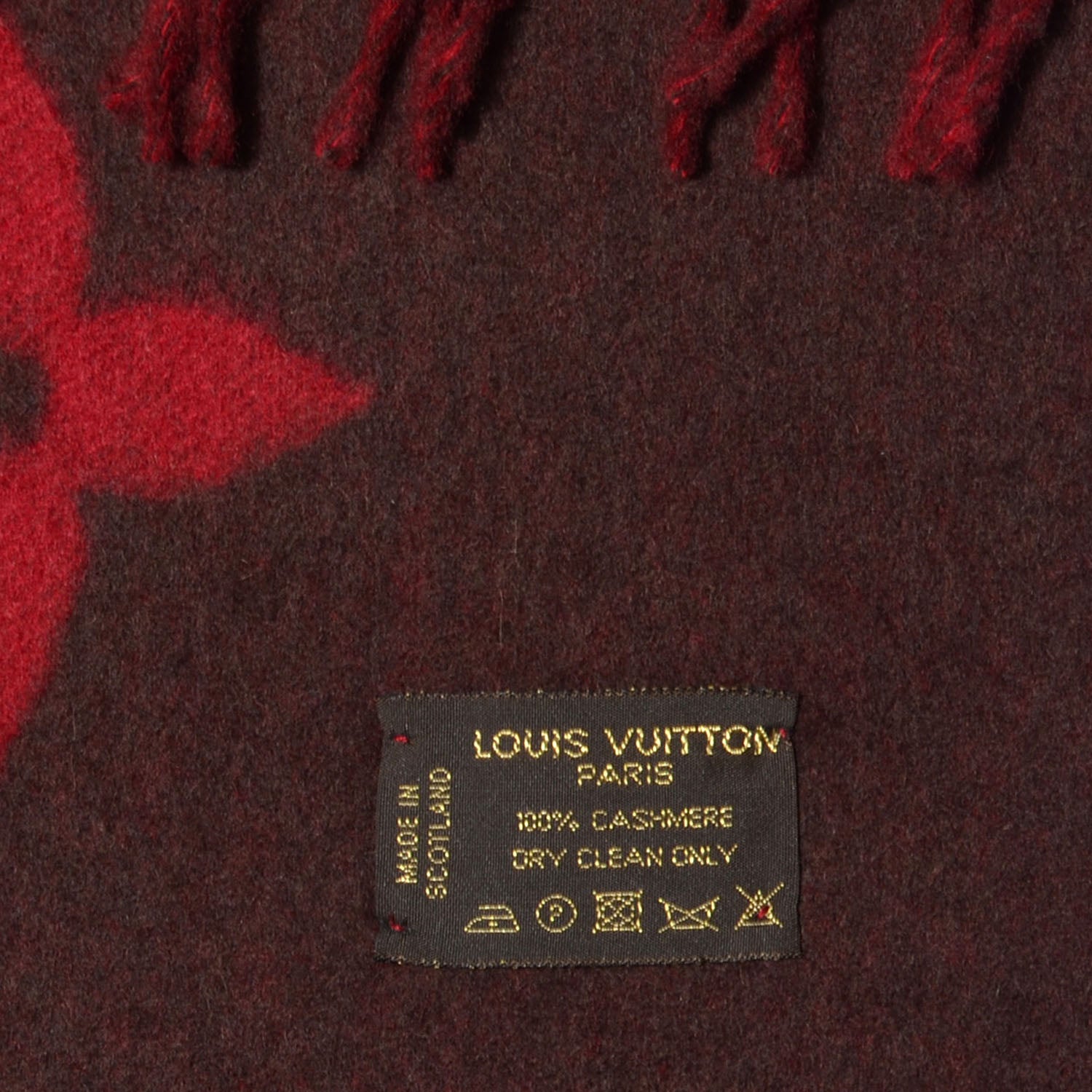 Louis Vuitton Cashmere Monogram Reykjavik Scarf Rouge 5 of 5